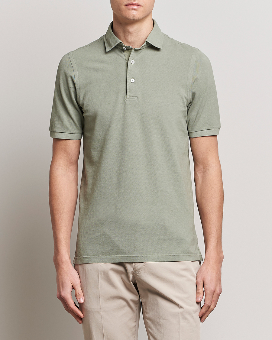 Men | Polo Shirts | Gran Sasso | Washed Polo Green