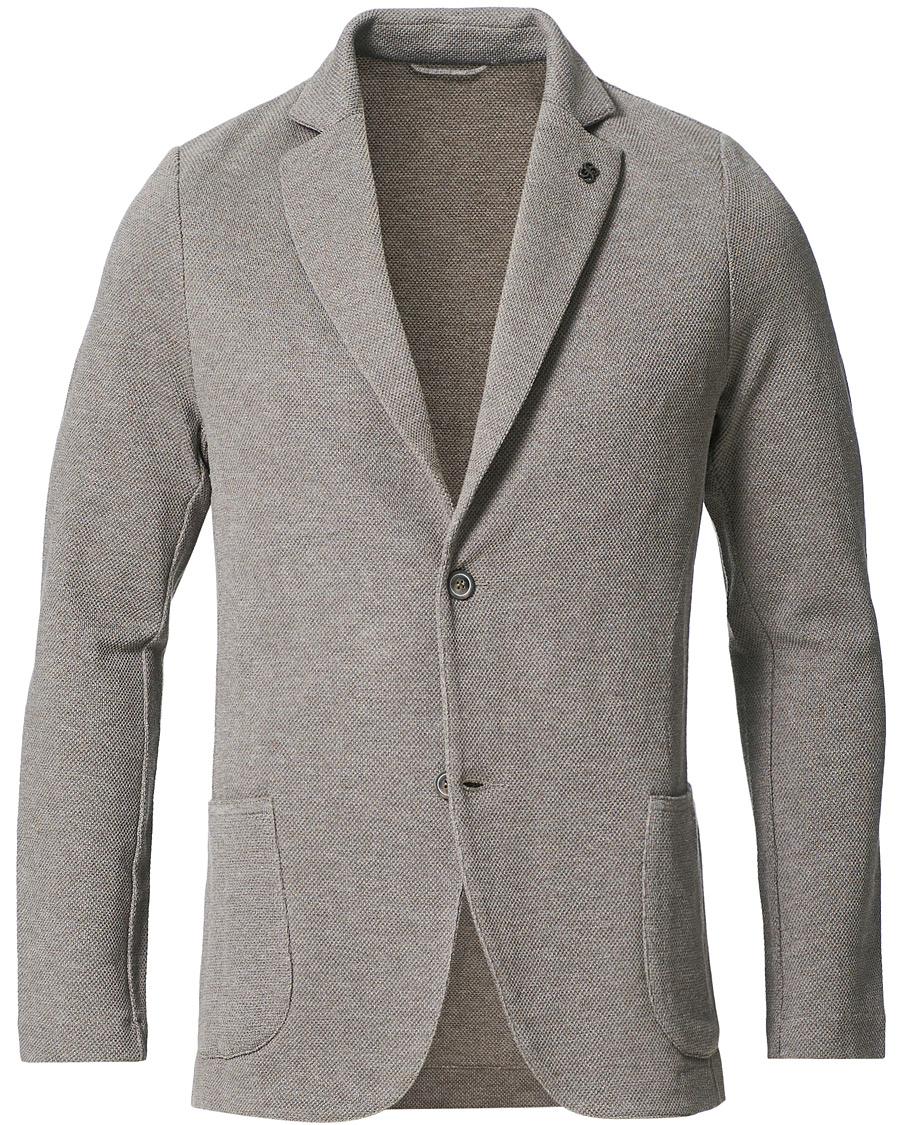 Men | Blazers | Gran Sasso | Structured Cotton/Linen Blazer Grey/Brown