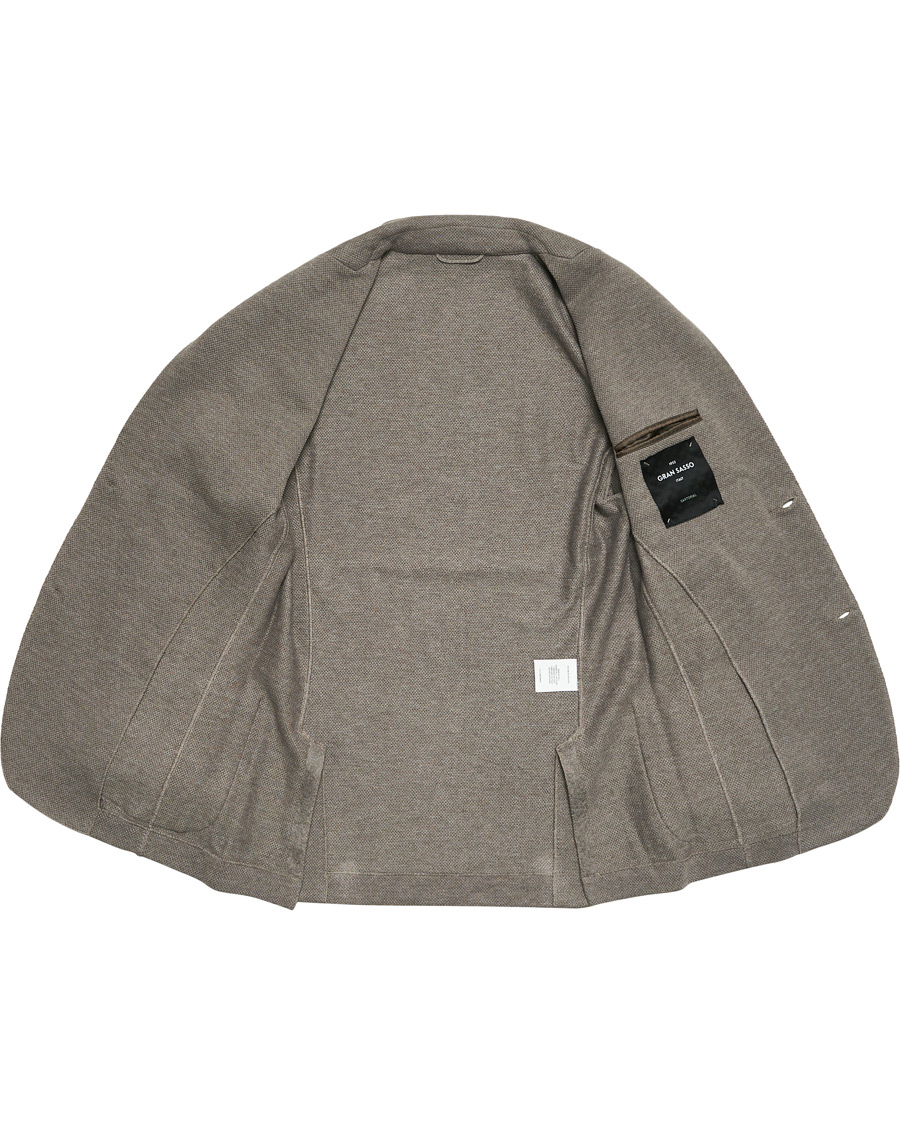 Men | Blazers | Gran Sasso | Structured Cotton/Linen Blazer Grey/Brown