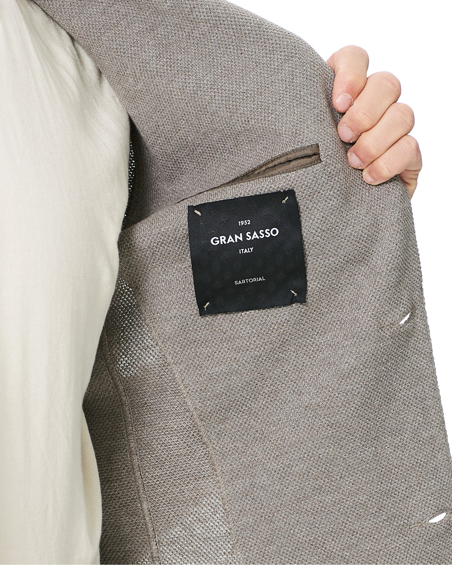 Men | Blazers | Gran Sasso | Structured Cotton/Linen Blazer Grey/Brown