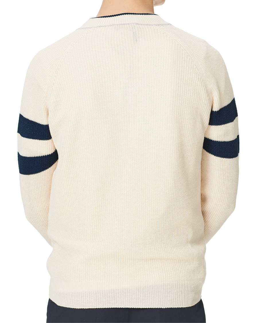 Men | Sweaters & Knitwear | Gran Sasso | Linen/Cotton Cricket V-Neck Sweater White
