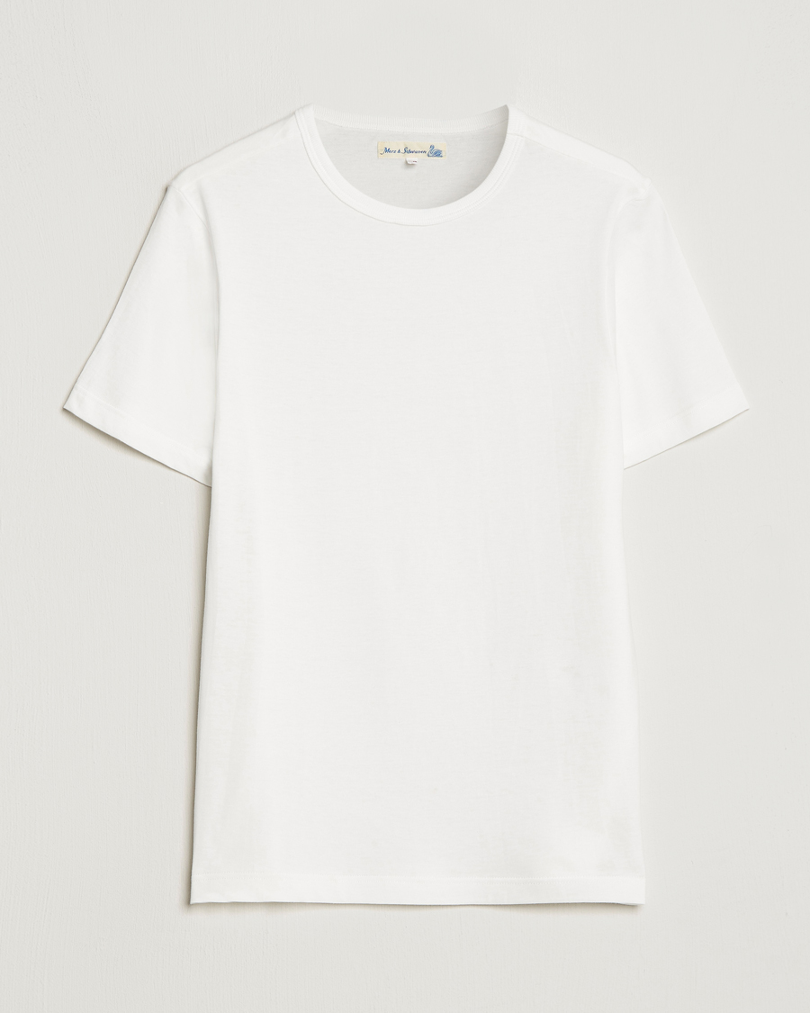 Men | T-Shirts | Merz b. Schwanen | 1950s Classic Loopwheeled T-shirt White