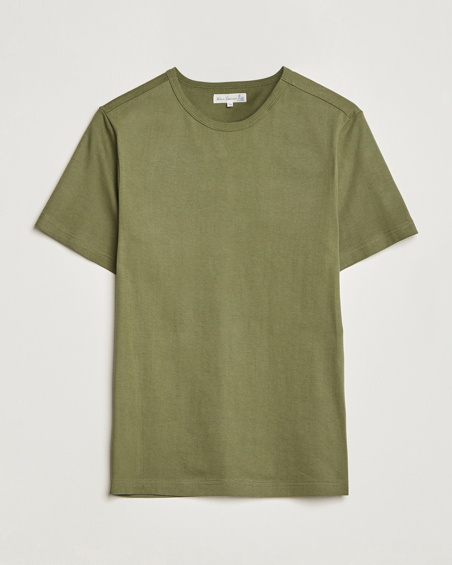 Men | T-Shirts | Merz b. Schwanen | 1950s Classic Loopwheeled T-shirt Army
