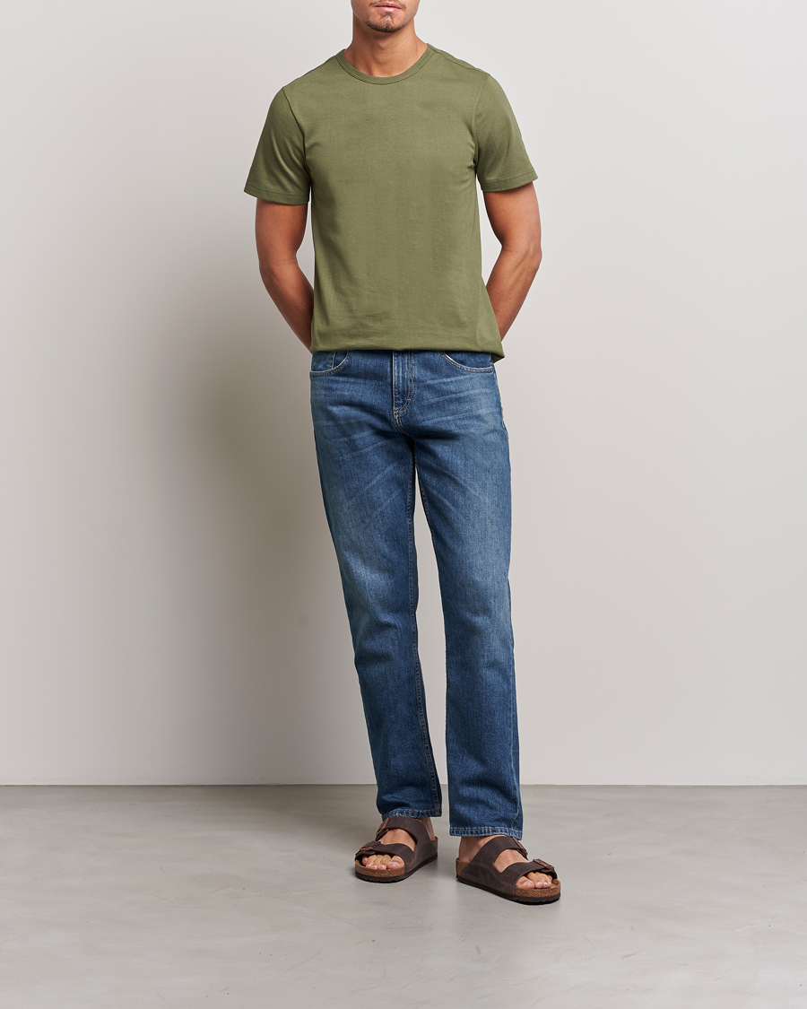 Men | T-Shirts | Merz b. Schwanen | 1950s Classic Loopwheeled T-shirt Army