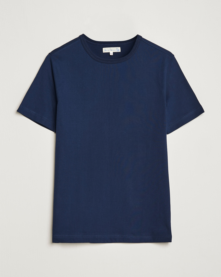 Men | T-Shirts | Merz b. Schwanen | 1950s Classic Loopwheeled Ink Blue