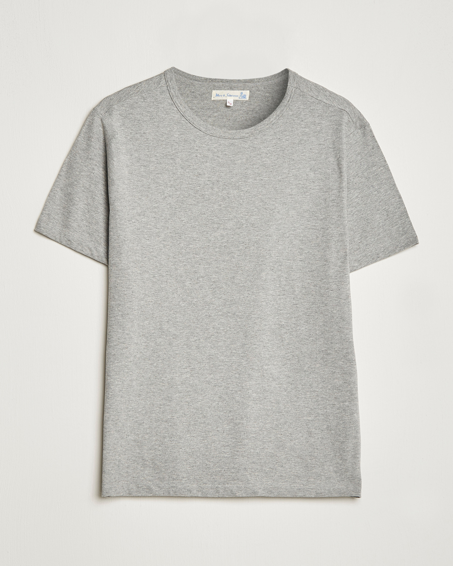 Men | T-Shirts | Merz b. Schwanen | 1950s Classic Loopwheeled T-Shirt Grey Melange