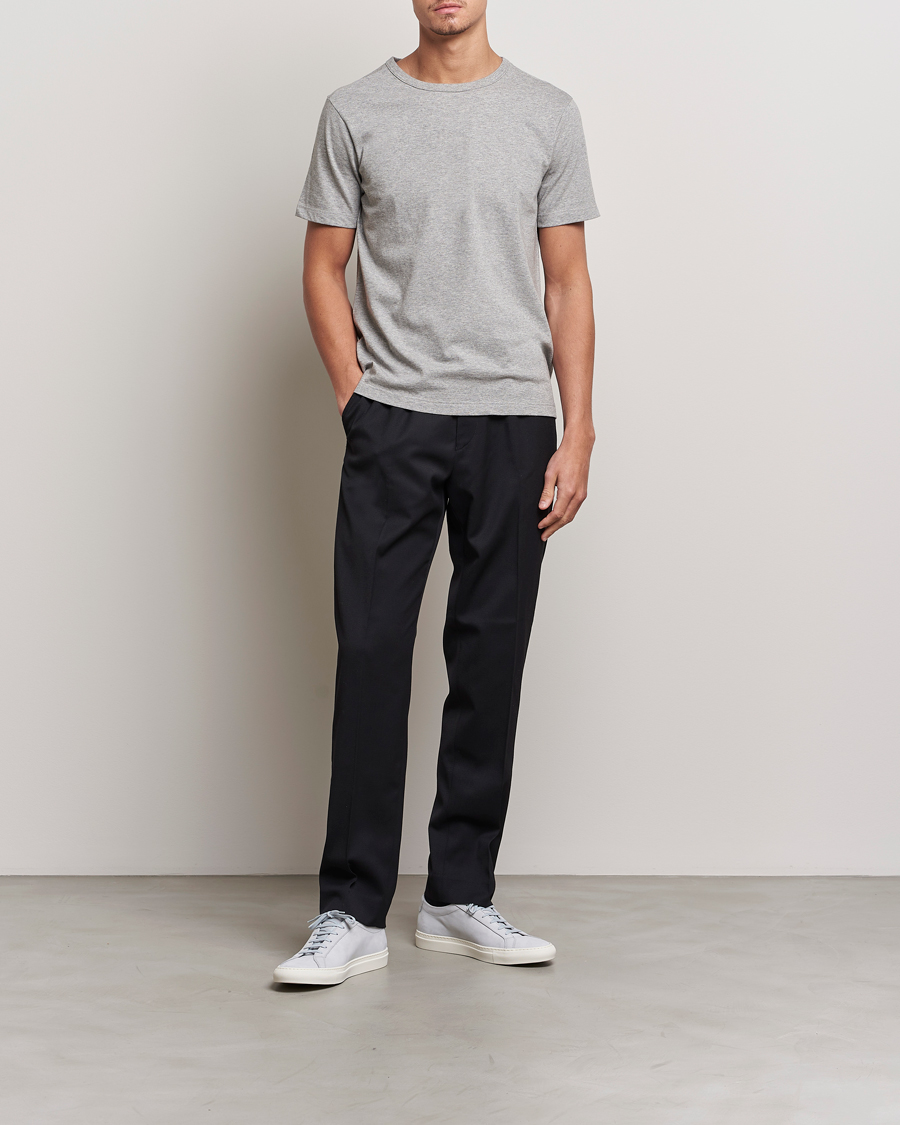Men | T-Shirts | Merz b. Schwanen | 1950s Classic Loopwheeled T-Shirt Grey Melange