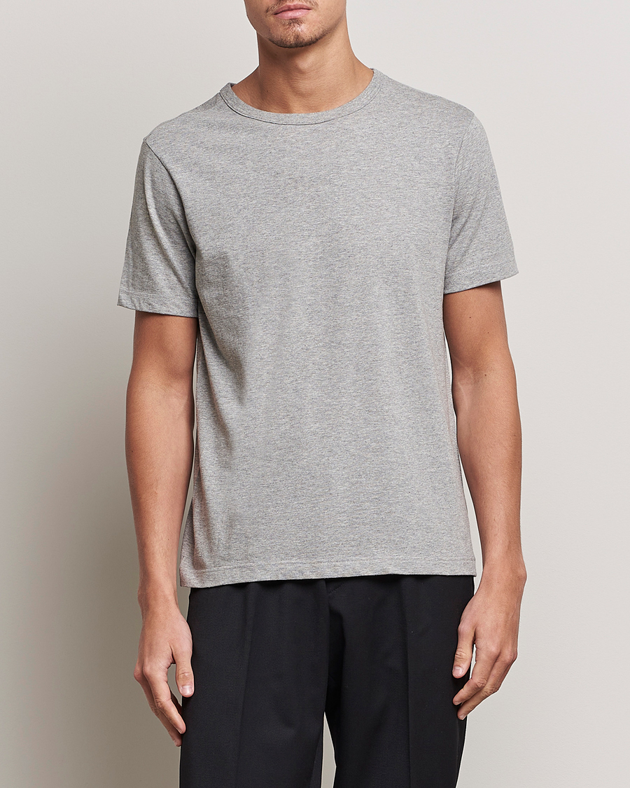 Men | T-Shirts | Merz b. Schwanen | 1950s Classic Loopwheeled T-Shirt Grey Melange