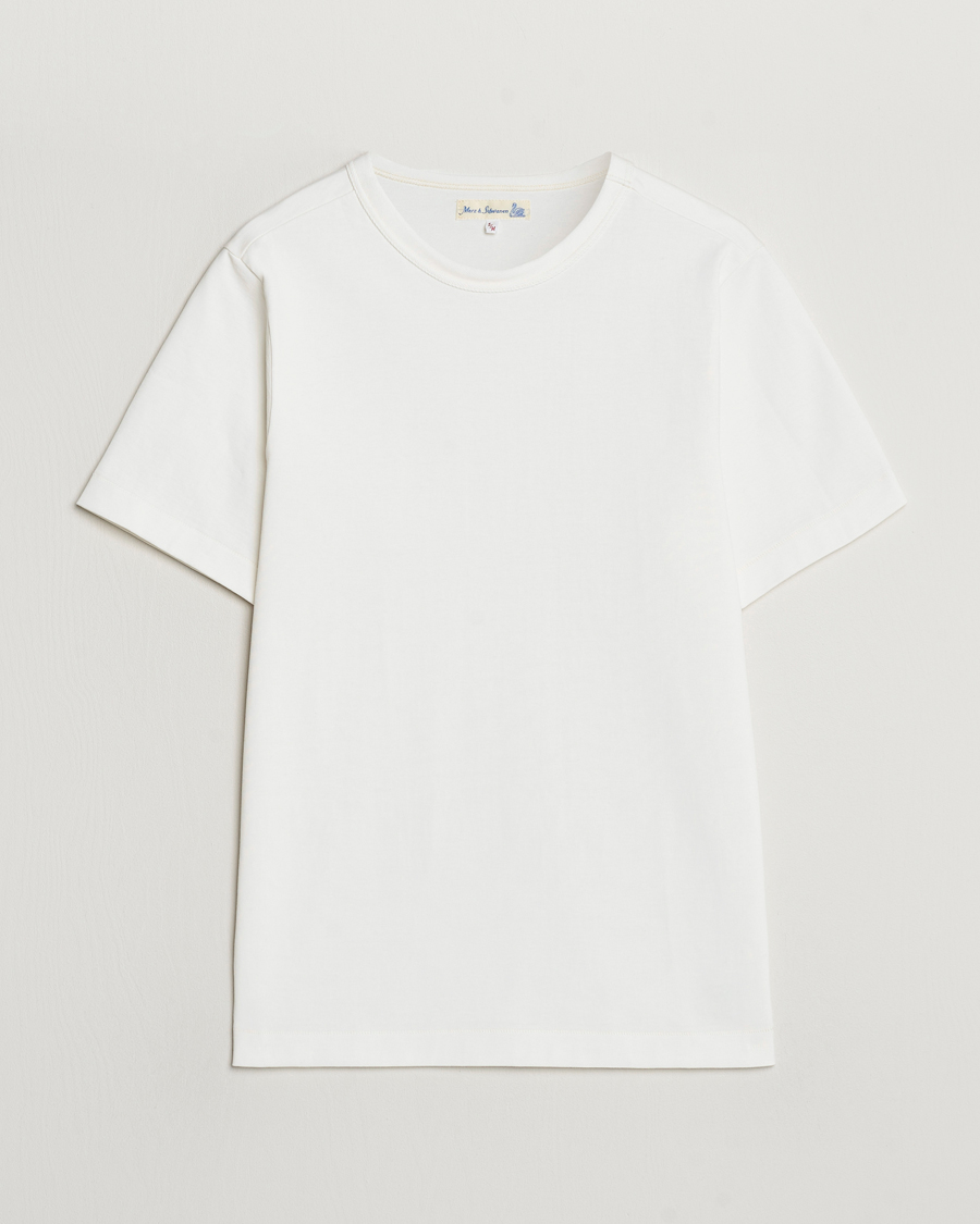 Men | T-Shirts | Merz b. Schwanen | Relaxed Fit Loopwheeled T-Shirt White