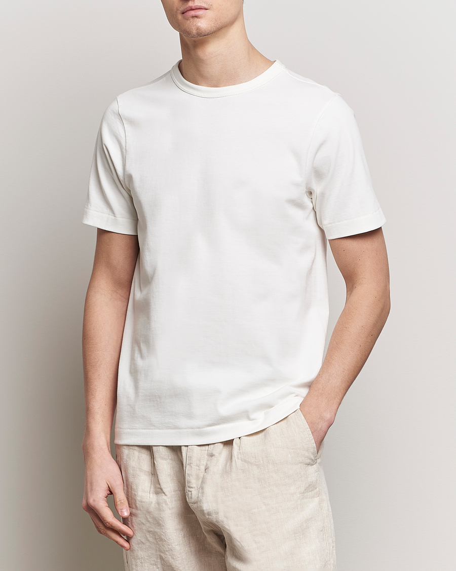 Men | T-Shirts | Merz b. Schwanen | Relaxed Fit Loopwheeled T-Shirt White