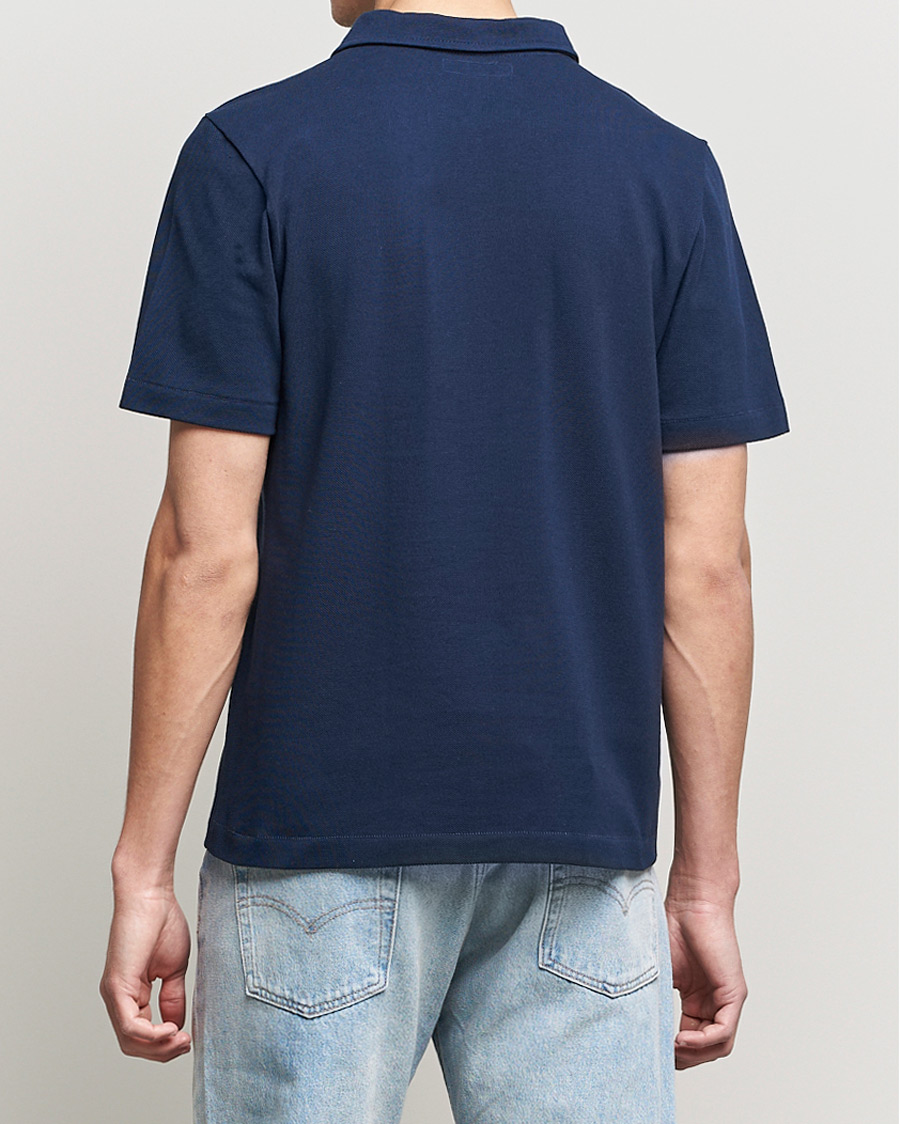 Men | Polo Shirts | Merz b. Schwanen | Organic Cotton Washed Polo Ink Blue