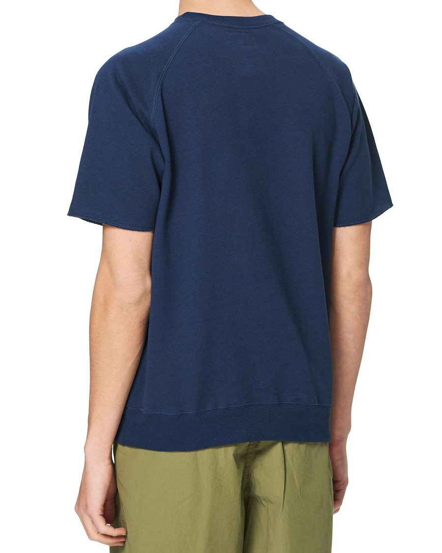 Men | T-Shirts | BEAMS PLUS | Short Sleeve Cut Off Tee Navy
