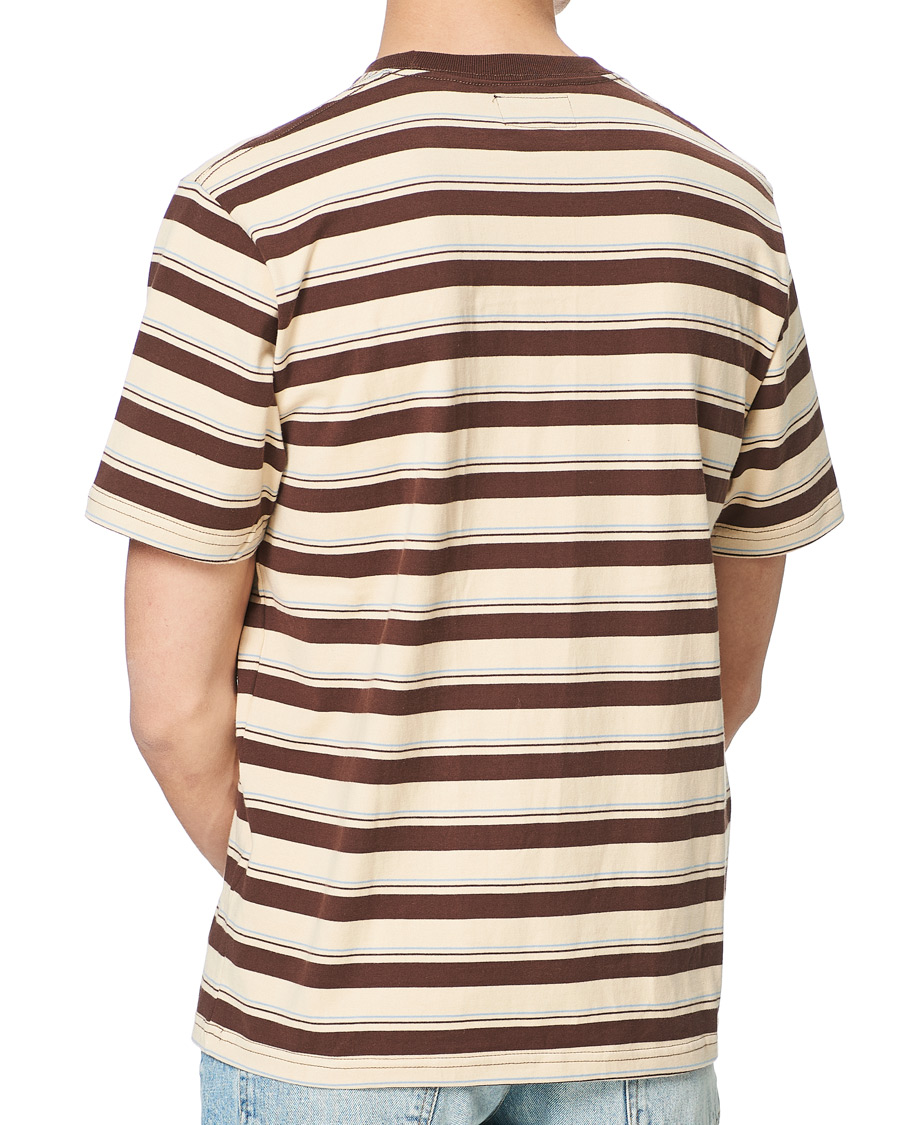 Men | T-Shirts | BEAMS PLUS | Striped Pocket Tee Beige