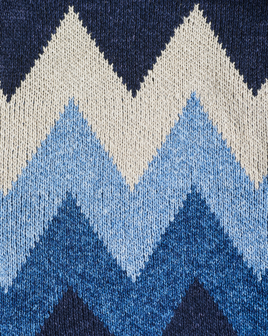 Men | Sweaters & Knitwear | BEAMS PLUS | Jacquard Cardigan Indigo Blue
