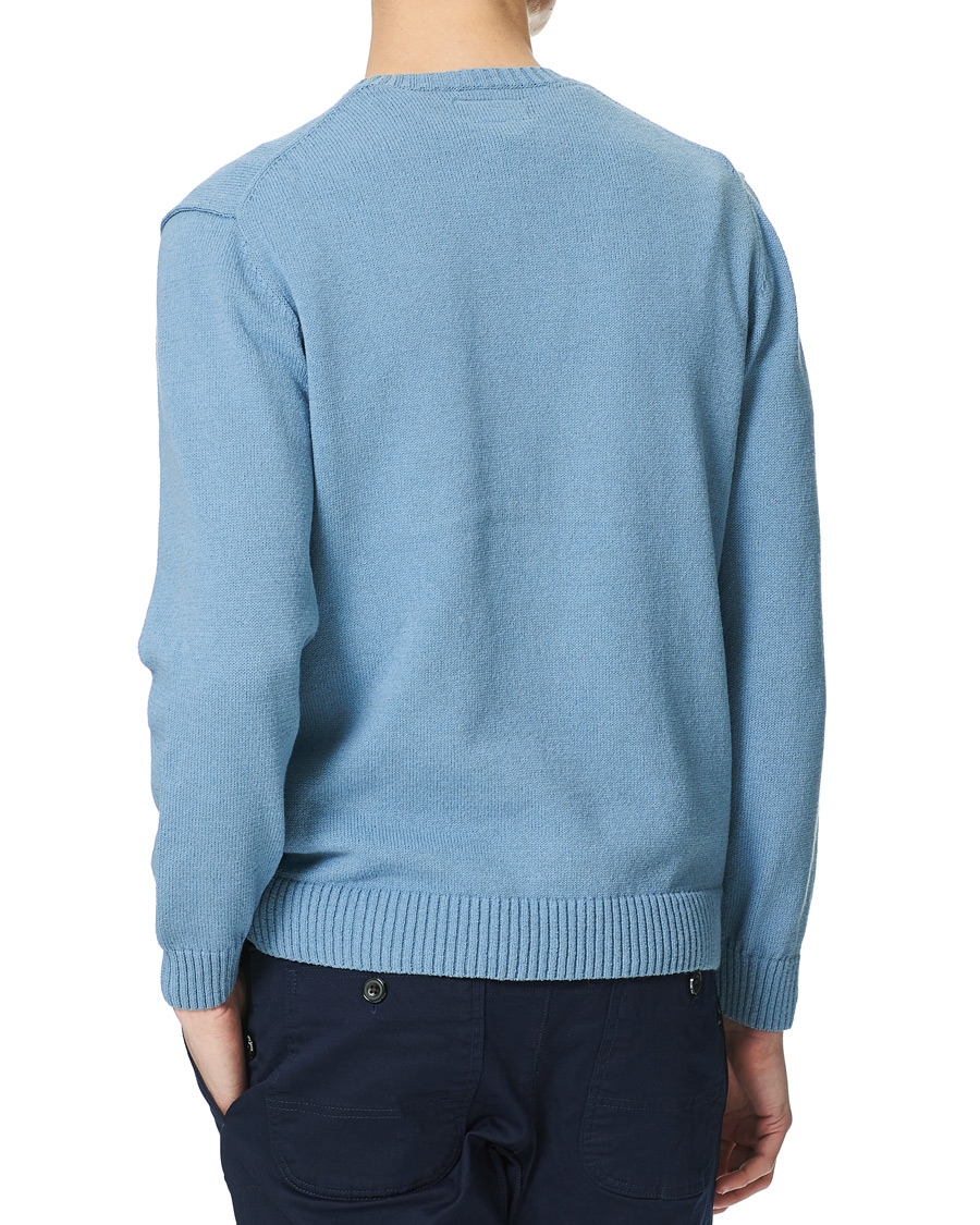 Men | Sweaters & Knitwear | BEAMS PLUS | Lily Yarn Crew Neck Sax Blue