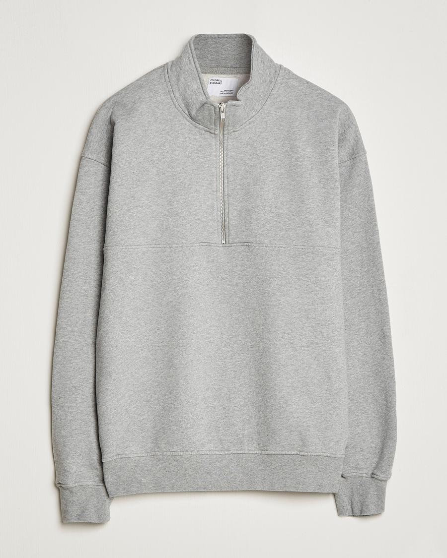 Men | Sweaters & Knitwear | Colorful Standard | Classic Organic Half-Zip Heather Grey