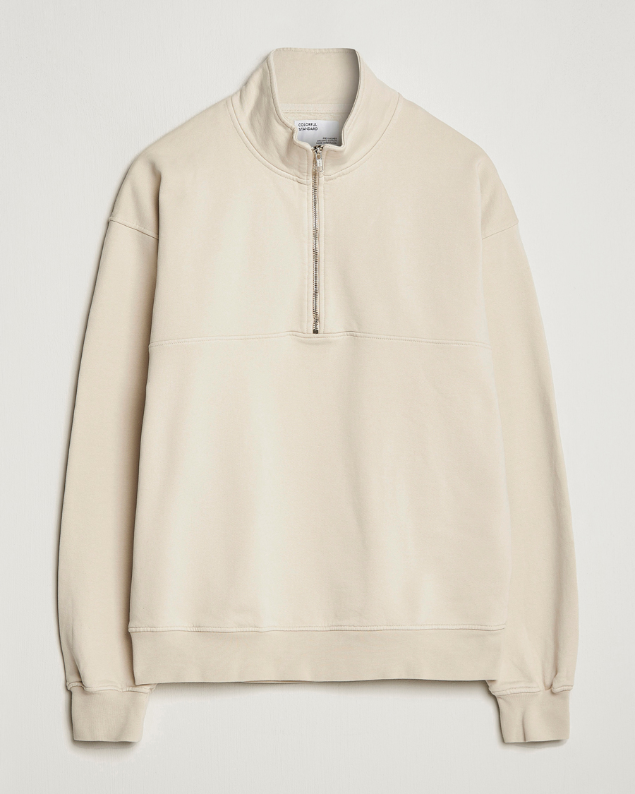 Men | Sweaters & Knitwear | Colorful Standard | Classic Organic Half-Zip Ivory White