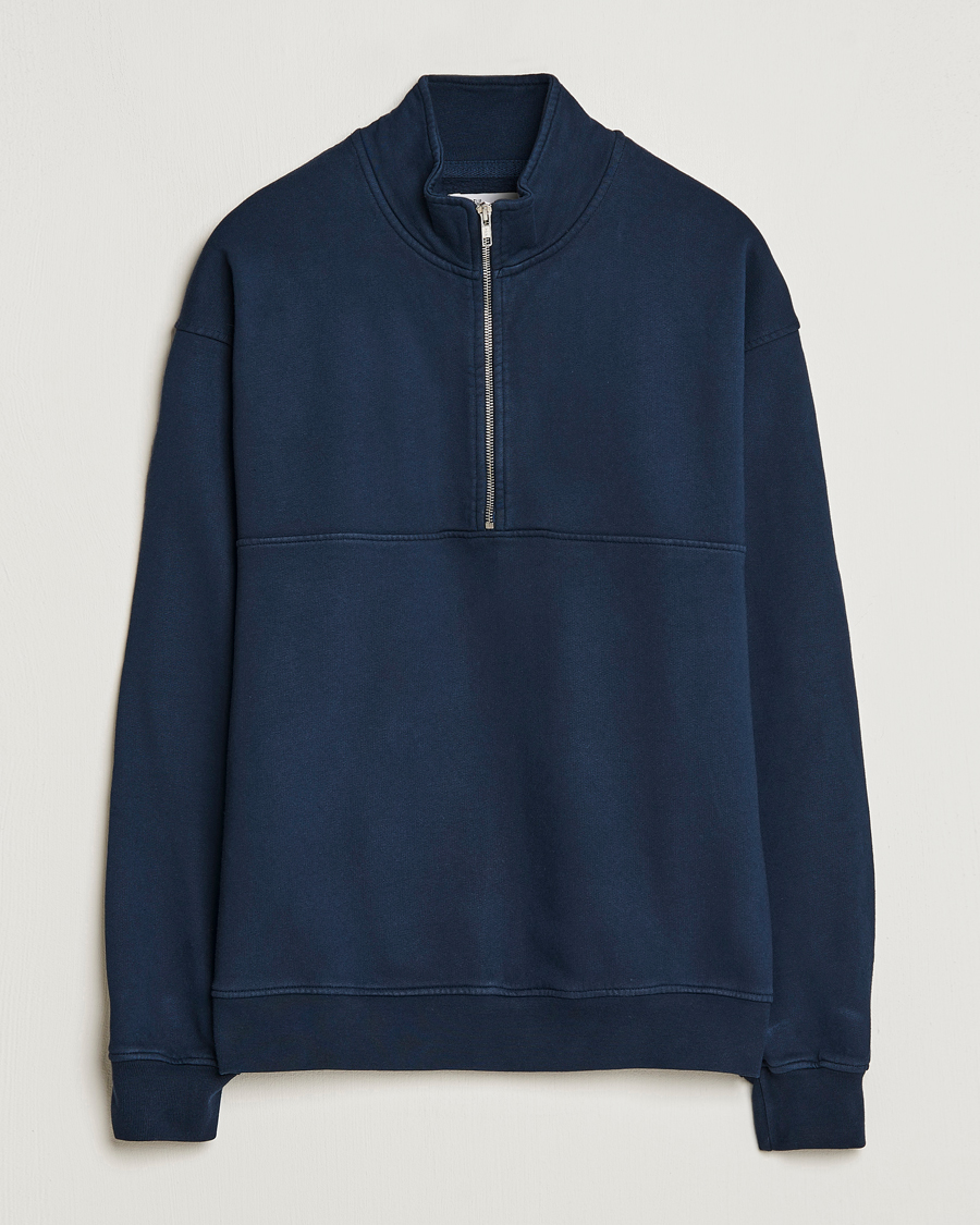 Men | Sweaters & Knitwear | Colorful Standard | Classic Organic Half-Zip Navy Blue
