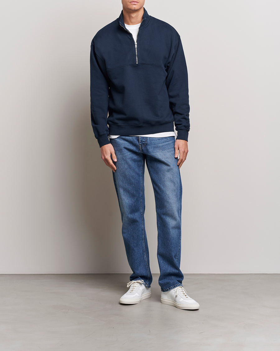 Men | Sweaters & Knitwear | Colorful Standard | Classic Organic Half-Zip Navy Blue