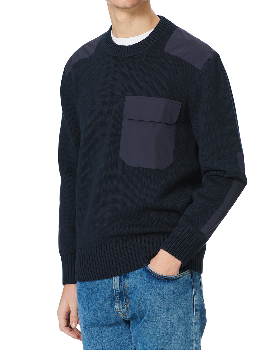 Men | Sweaters & Knitwear | GANT | Rough Weather Crew Neck Sweater Evening Blue
