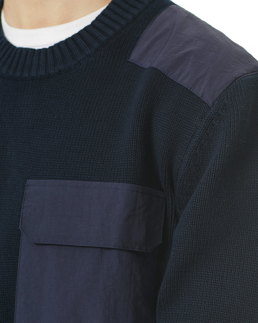 Men | Sweaters & Knitwear | GANT | Rough Weather Crew Neck Sweater Evening Blue