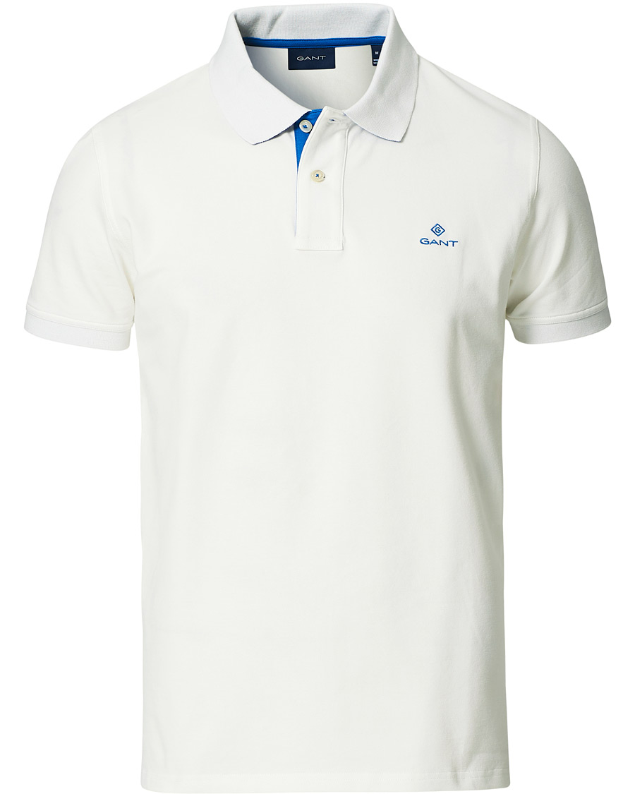 Men | Polo Shirts | GANT | Contrast Collar Polo Eggshell