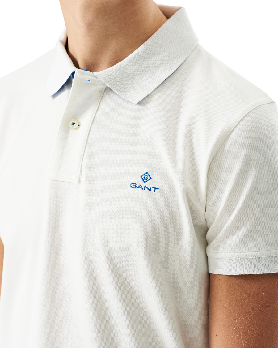 Men | Polo Shirts | GANT | Contrast Collar Polo Eggshell