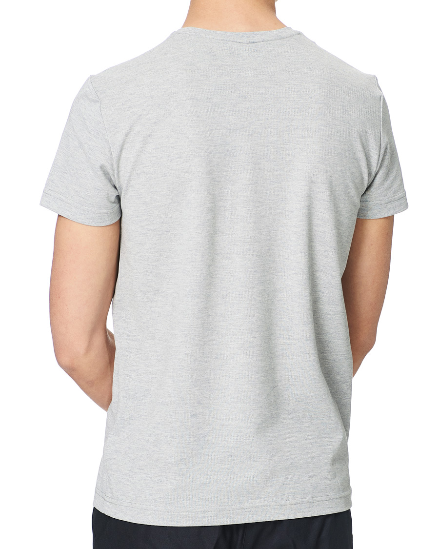 Men | T-Shirts | GANT | Cotton Pique Crew Neck Tee Grey Melange