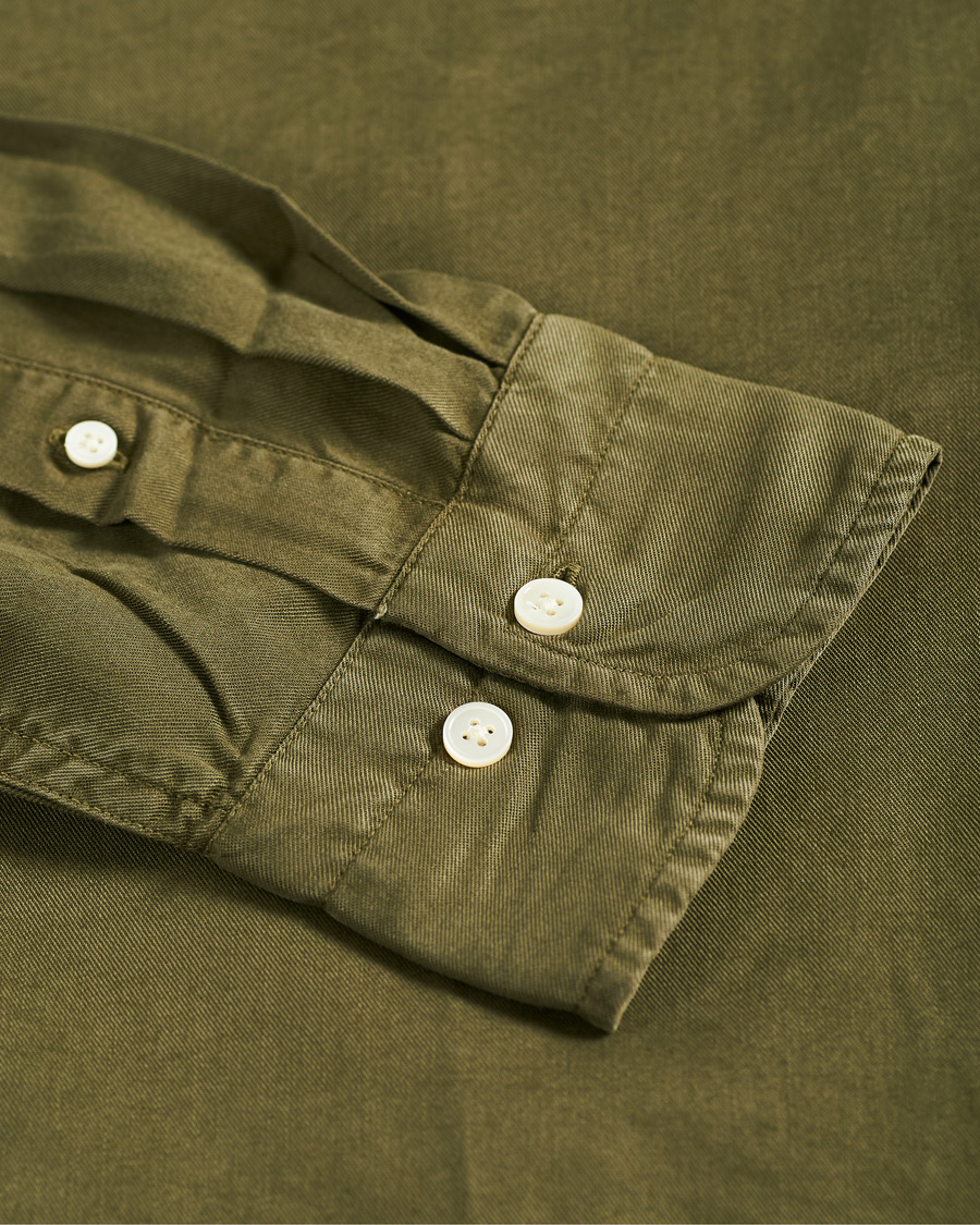 Men | Shirts | GANT | Regular Garment Dyed Lyocell Shirt Racing Green