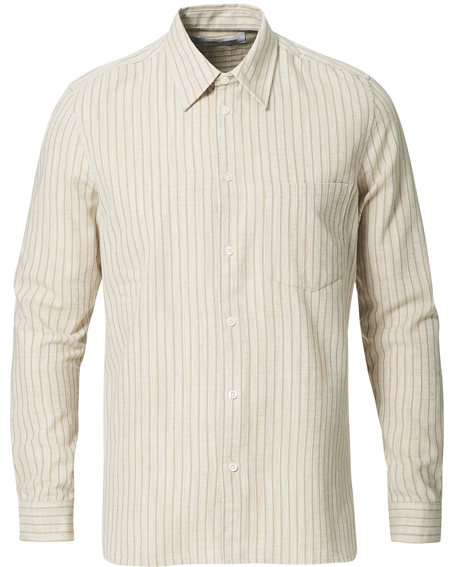 Men | Shirts | Samsøe Samsøe | Samsøe & Samsøe Liam Cotton Linen Shirt Pure Cashmere