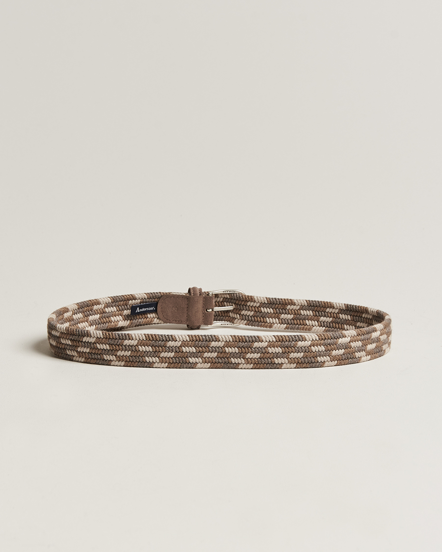 Men | Belts | Anderson's | Braided Wool Belt Multi Natural