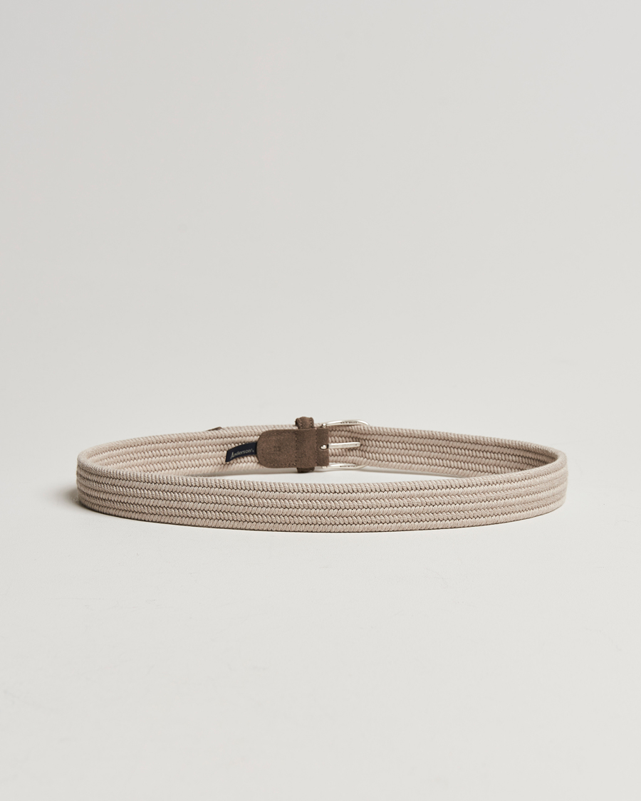 Men | Belts | Anderson's | Braided Wool Belt Beige
