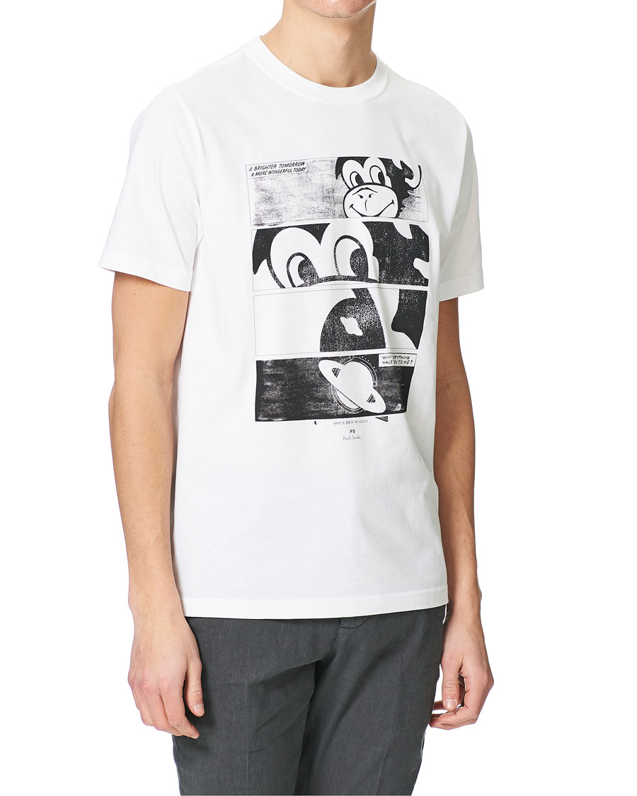 Men | T-Shirts | PS Paul Smith | Monkey Regular Fit T-Shirt White