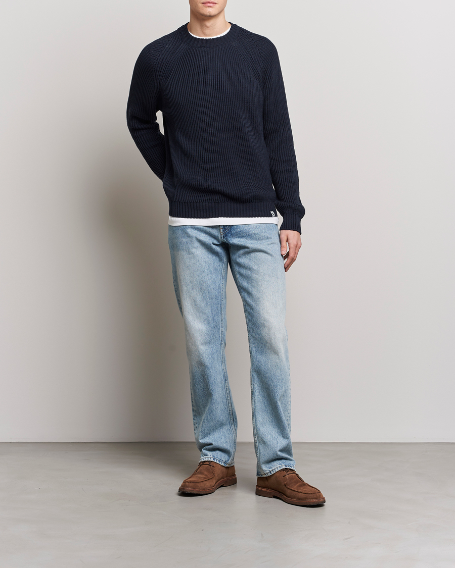 Men | Sweaters & Knitwear | Peregrine | Harry Organic Cotton Sweater Navy