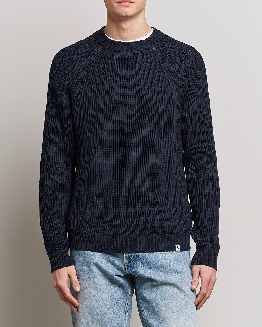 Men | Sweaters & Knitwear | Peregrine | Harry Organic Cotton Sweater Navy