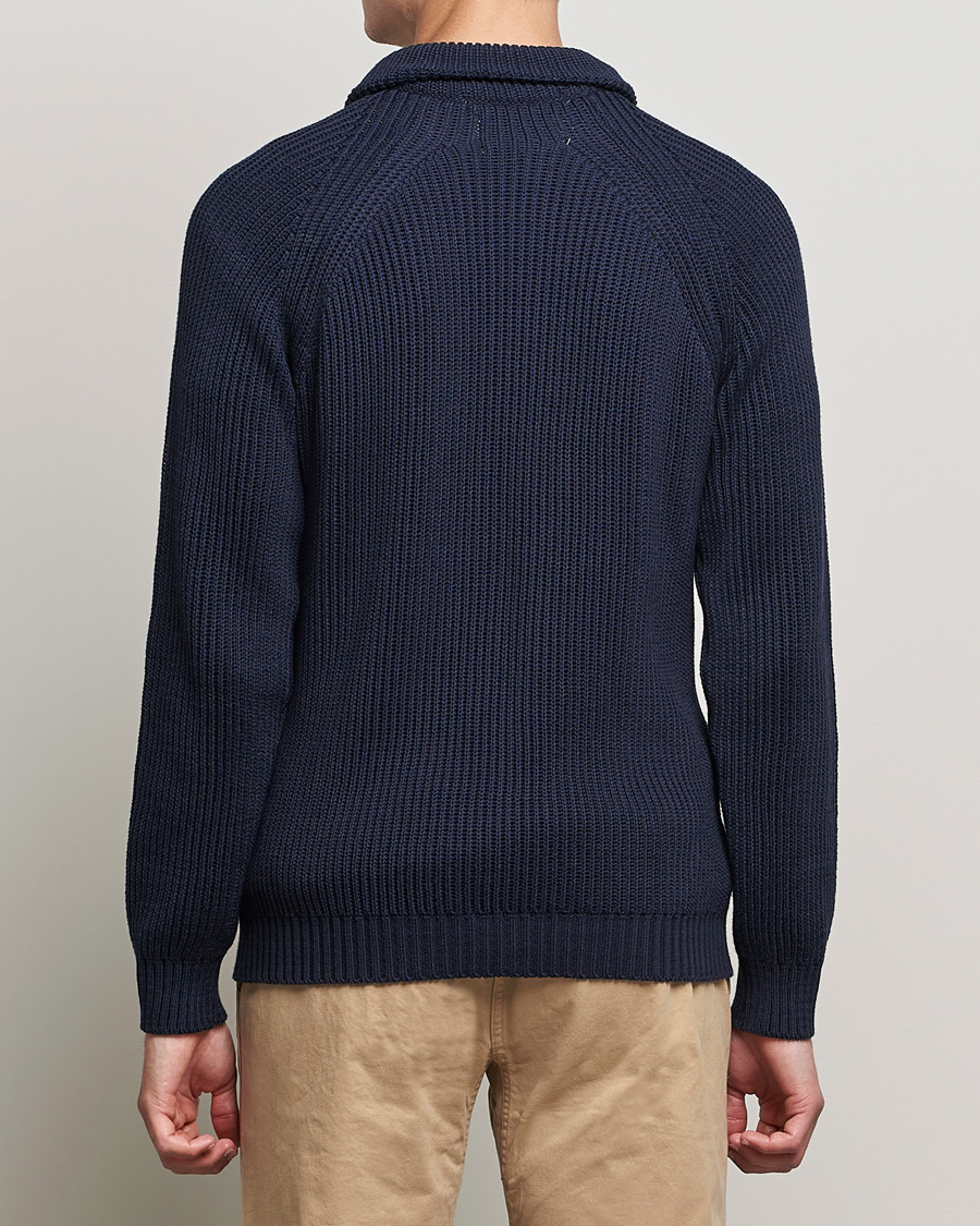 Men | Sweaters & Knitwear | Peregrine | Felix Quarter Zip Jumper Navy