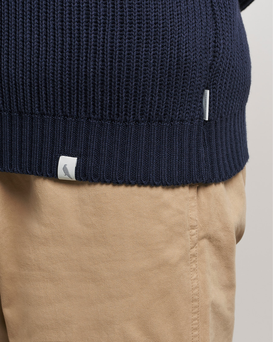 Men | Sweaters & Knitwear | Peregrine | Felix Quarter Zip Jumper Navy