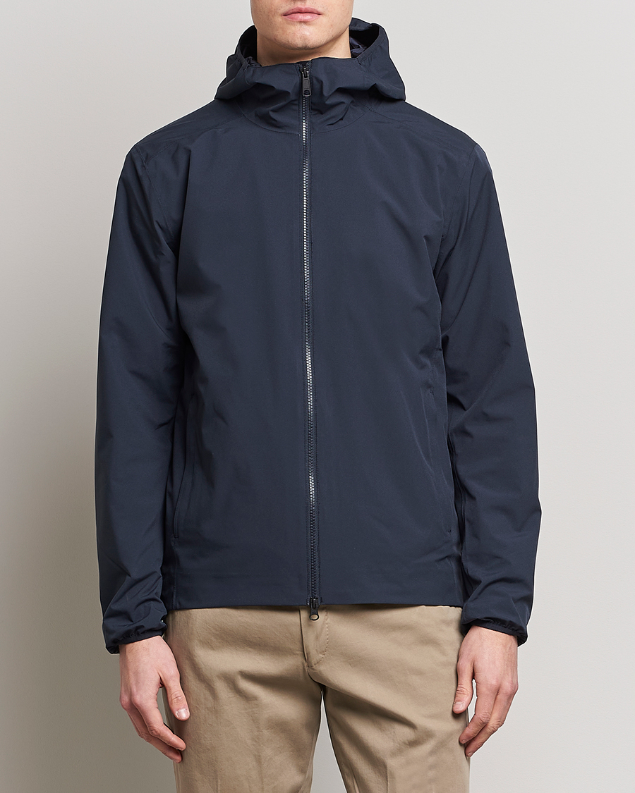 Men | Coats & Jackets | Scandinavian Edition | Hood Waterproof Jacket Midnight Blue