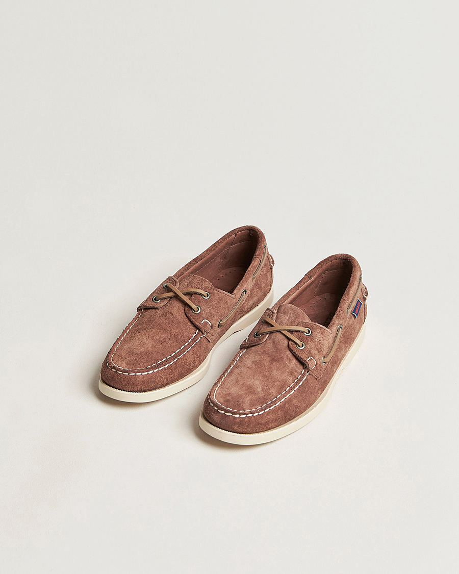 Men | Boat Shoes | Sebago | Docksides Suede Boat Shoe Dark Brown