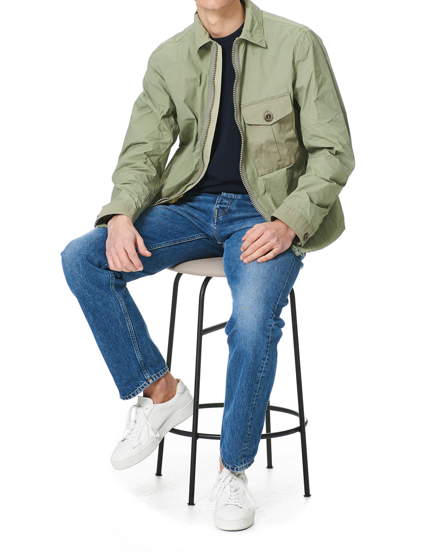 Men | Coats & Jackets | Ten c | Garment Dyed Nylon Shirt Jacket Light Green