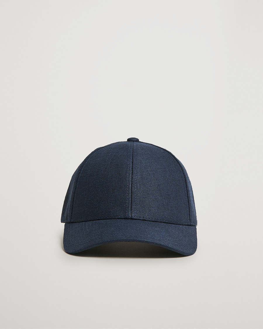 Men | Hats & Caps | Varsity Headwear | Linen Baseball Cap Deep Sea Navy