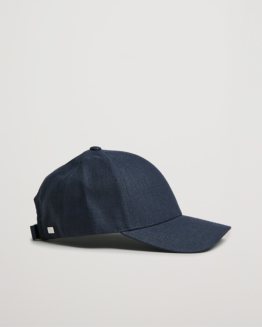 Men | Hats & Caps | Varsity Headwear | Linen Baseball Cap Deep Sea Navy