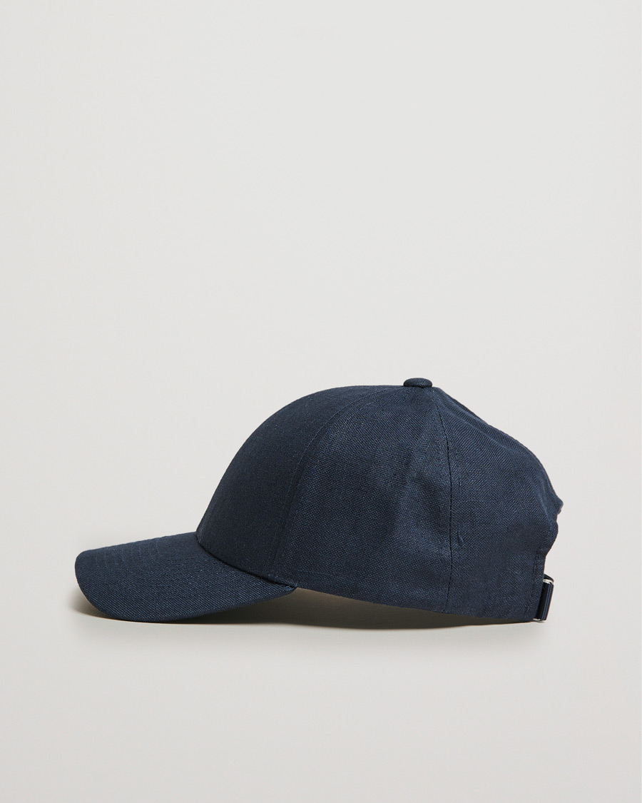 Men | Hats & Caps | Varsity Headwear | Linen Baseball Cap Deep Sea Navy