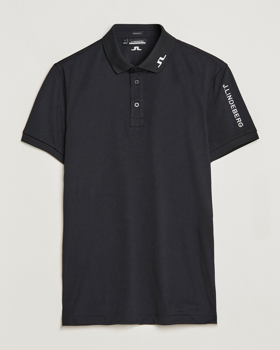 Men | Polo Shirts | J.Lindeberg | Regular Fit Tour Tech Stretch Polo Black