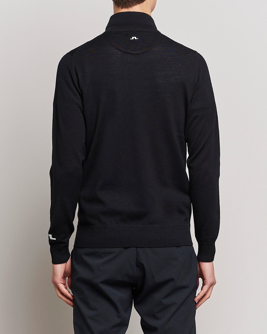 Men | Sweaters & Knitwear | J.Lindeberg | Kian Tour Merino Half Zip Black