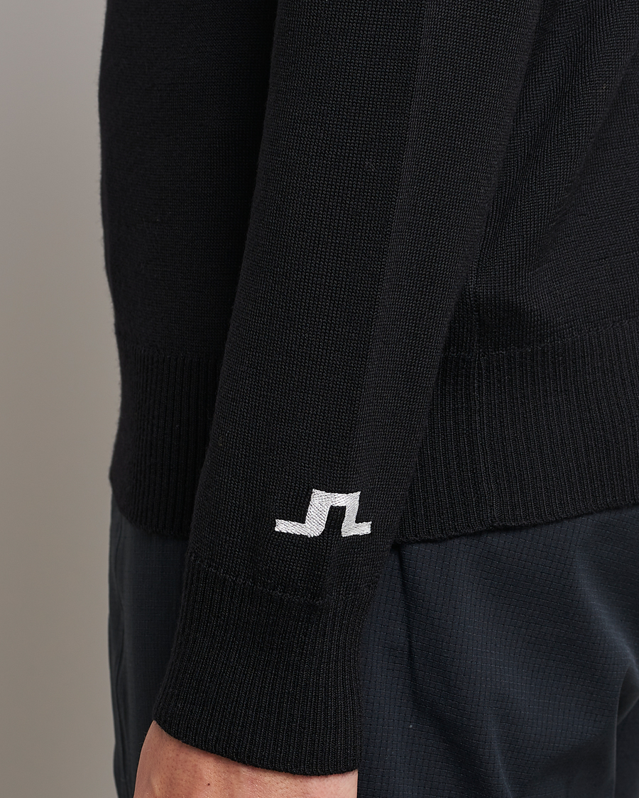 Men | Sweaters & Knitwear | J.Lindeberg | Kian Tour Merino Half Zip Black
