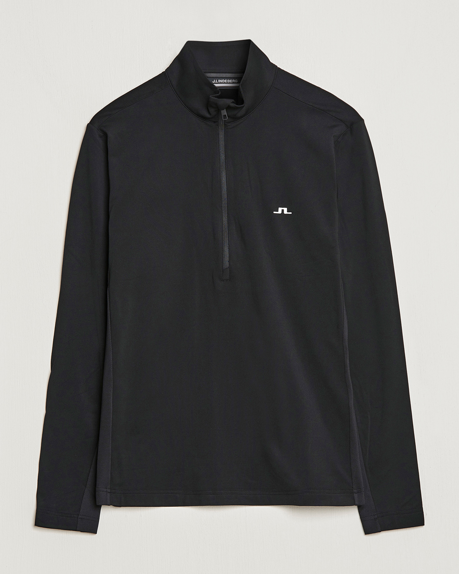 Men | Sweaters & Knitwear | J.Lindeberg | Luke Jersey Half Zip Black
