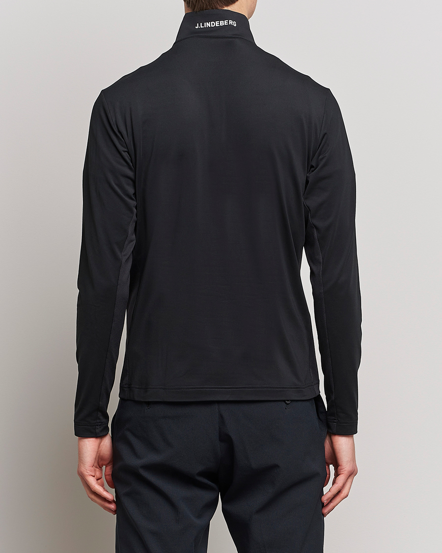 Men | Sweaters & Knitwear | J.Lindeberg | Luke Jersey Half Zip Black