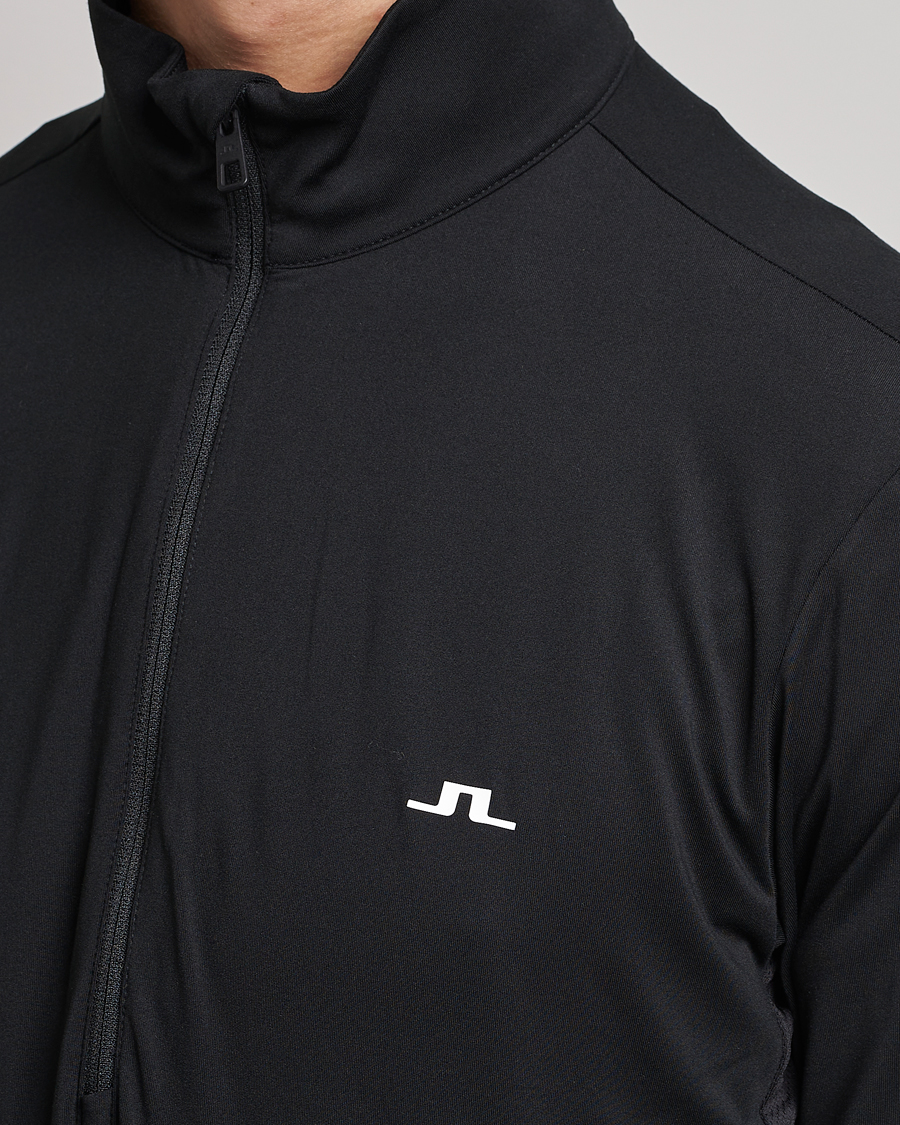Men | Sweaters & Knitwear | J.Lindeberg | Luke Jersey Half Zip Black
