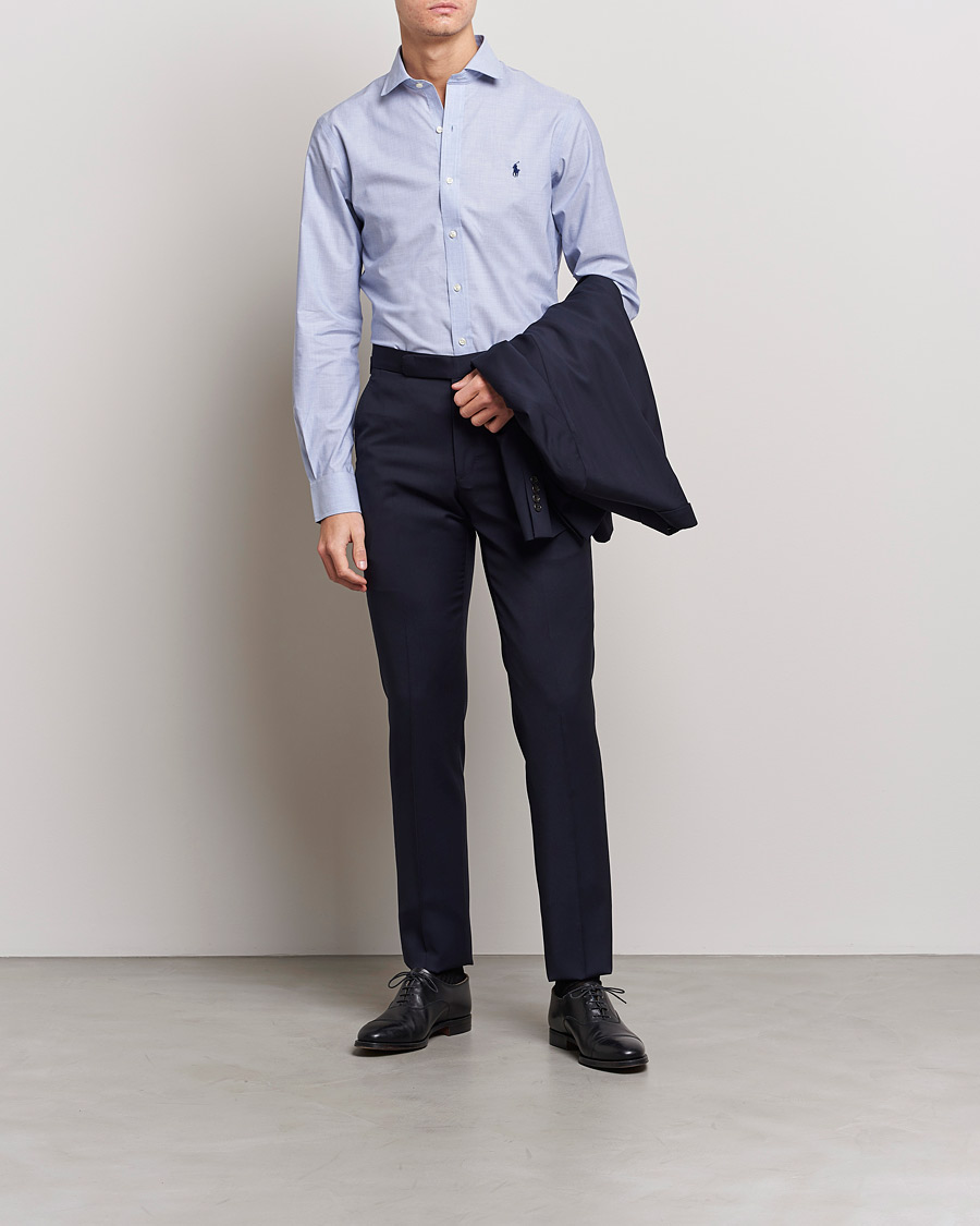Men | Shirts | Polo Ralph Lauren | Slim Fit Poplin Cut Away Dress Shirt Light Blue